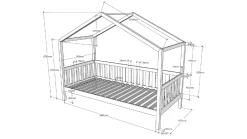 Discount Bedbank Dallas als huis Kinderbed|Kinderbed