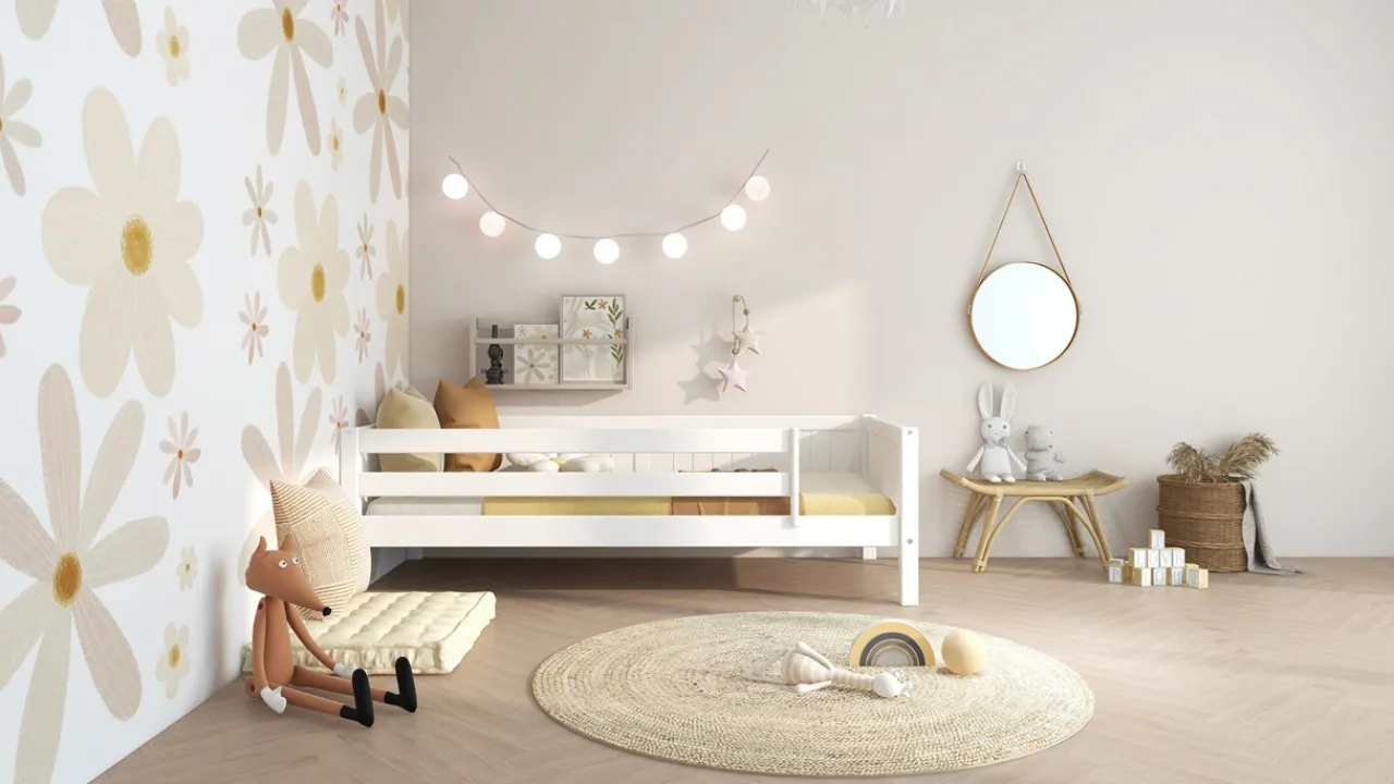 Clearance Bedbank Puck met paneel en uitvalbeveiliging Bedhuisje|Kinderbed