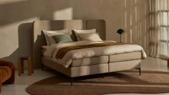 Outlet Boxspring Mesa - Soft suede Vlakke Boxspring
