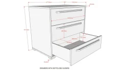 Clearance Commode Sam met 3 laden Commode|Ladekast