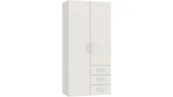 Outlet Draaideurkast Compact met laden en houten deuren Kledingkast