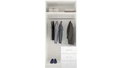 Best Draaideurkast Compact met laden en hout- en spiegeldeuren Kledingkast