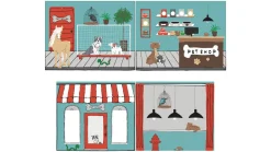 Hot Gordijnen Pet shop Pino/Scott Kinderkamer Accessoires