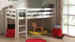 Discount Halfhoogslaper Pino met commode met 4 laden en boekenkast Halfhoogslaper|Kinderbed