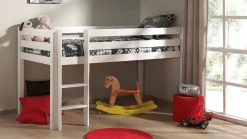 Online Halfhoogslaper Pino met commode met 2 deuren en boekenkast Halfhoogslaper|Kinderbed