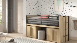 Discount Halfhoogslaper Sam met commode 2 deuren Halfhoogslaper|Kinderbed