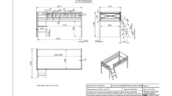 Halfhoogslaper Scott met bureau en 2 commodes Halfhoogslaper|Kinderbed