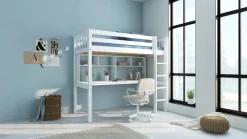 Hoogslaper Kris met bureau en opzet Hoogslaper|Kinderbed