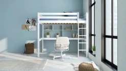Hoogslaper Kris met bureau en opzet Hoogslaper|Kinderbed