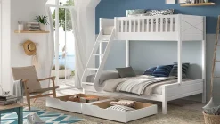 Online Stapelbed Scott 3-persoons met ladenset Stapelbed|Kinderbed
